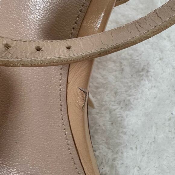 Stuart Weitzman Lexi Patent Leather Blush Heel Sandal Size 6 - Picture 6 of 13